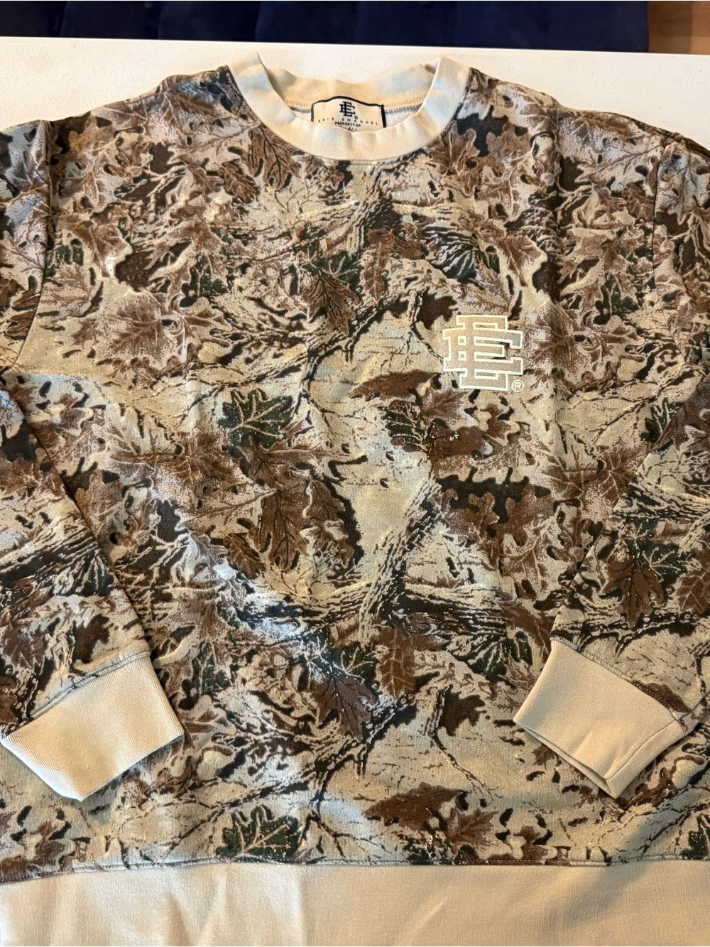Eric Emanuel Mens Small Property Of Camo Crewneck Sweatshirt Pullover Made USA